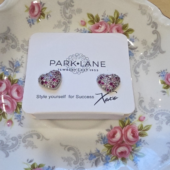 Park Lane Jewelry - Park Lane Pink and Silver Heart Earrings